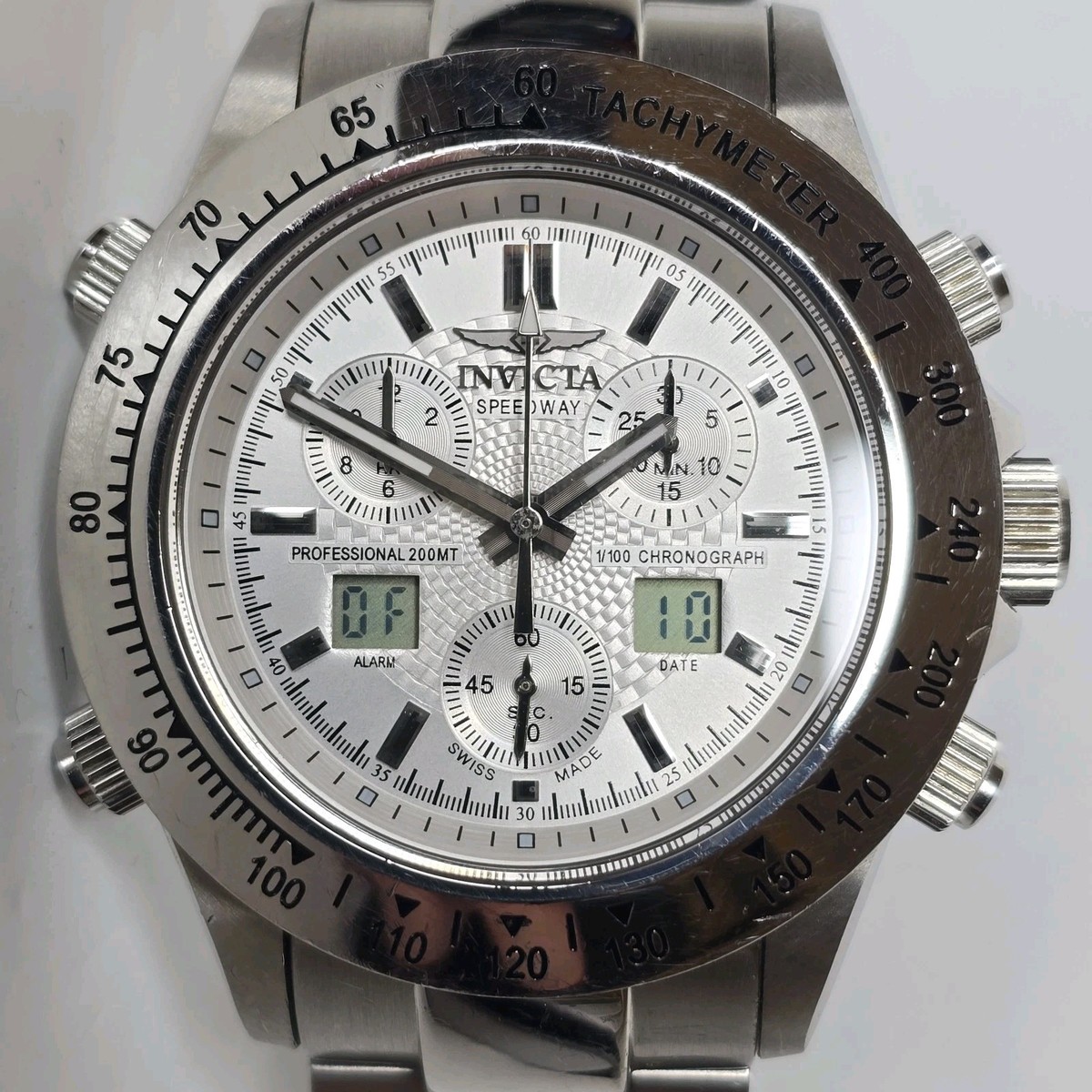 Invicta Speedway Anadigi Chronograph Men's Watch 2868 43mm Swiss