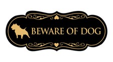 Designer Beware of Dog Sign