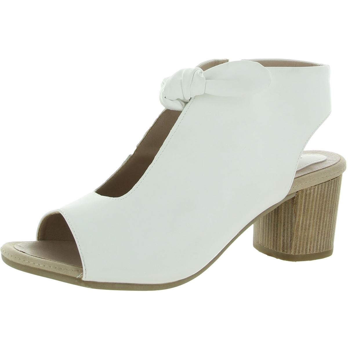 Хороший выбор, женские белые туфли Kimora с открытым носком на каблуке 7,5 см (B,M) BHFO 1606