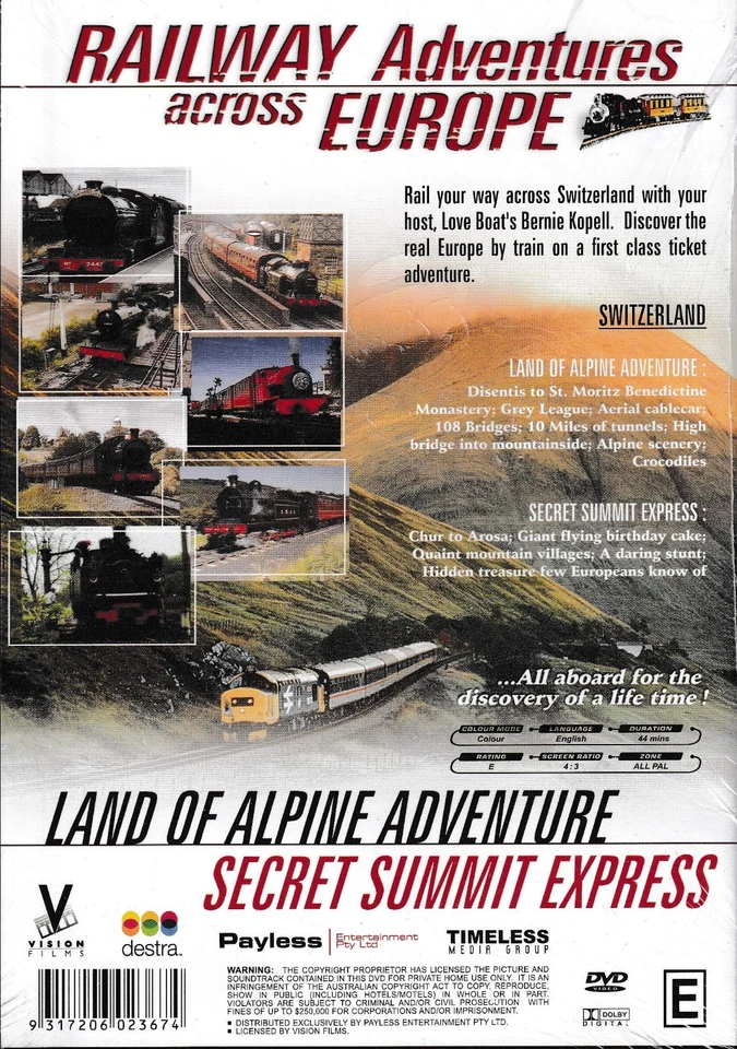 Railway Adventurers Across Europe - Land Of Alpine Adventure DVD (D-0234) - Image 2 of 2