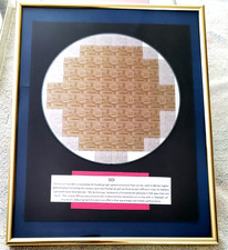 Vintage Genuine 8" 200mm Silicon Semiconductor Wafer IC Chip Design In Frame