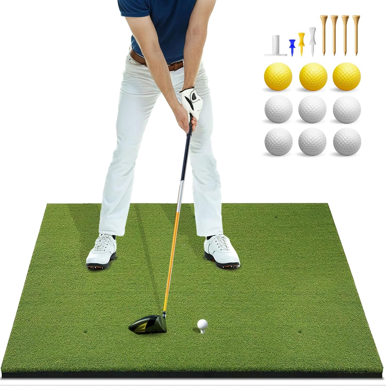 Thickened Golf Mat: 5X4Ft & 5X5Ft Heavy-Duty Golf Hitting Mats Practice Outdoor/