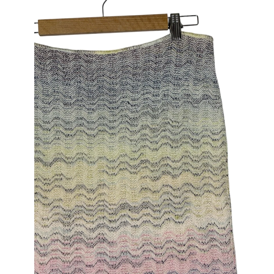 Falda lápiz Missoni para mujer 42 (mediana) tejida en zig zag ombre elástica vintage Foto 2 de 4