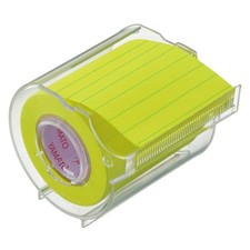 Yamato Memoc Roll Tape 50mm x 10m Yellow 7mm Ruled Sticky Note Dispenser Japan
