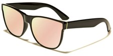Womens Classic Pink Flat Lens Sunglasses Modern Twist Black Frame Fashion