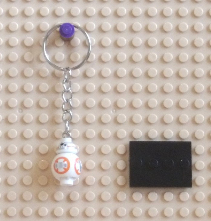 Minifigure Keychain Custom Star Wars BB-8 Droid +Stand The Force Awakens New