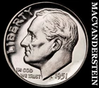 1951 Roosevelt Dime- Silver- Choice Gem Proof Luster No Reserve #J4760
