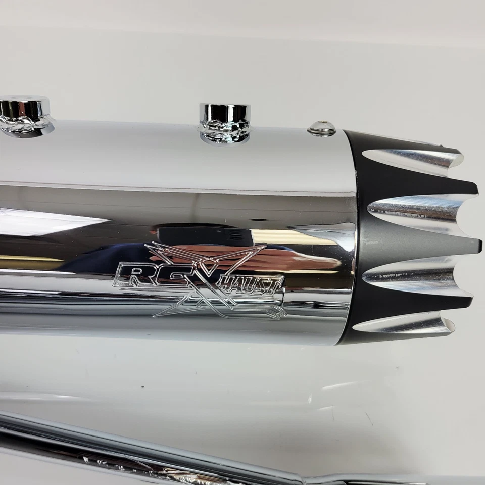 Silenciadores de escape RCX de 4,0" cromados deslizables Excalibur para Harley Touring 2017-2025 Foto 3 de 4
