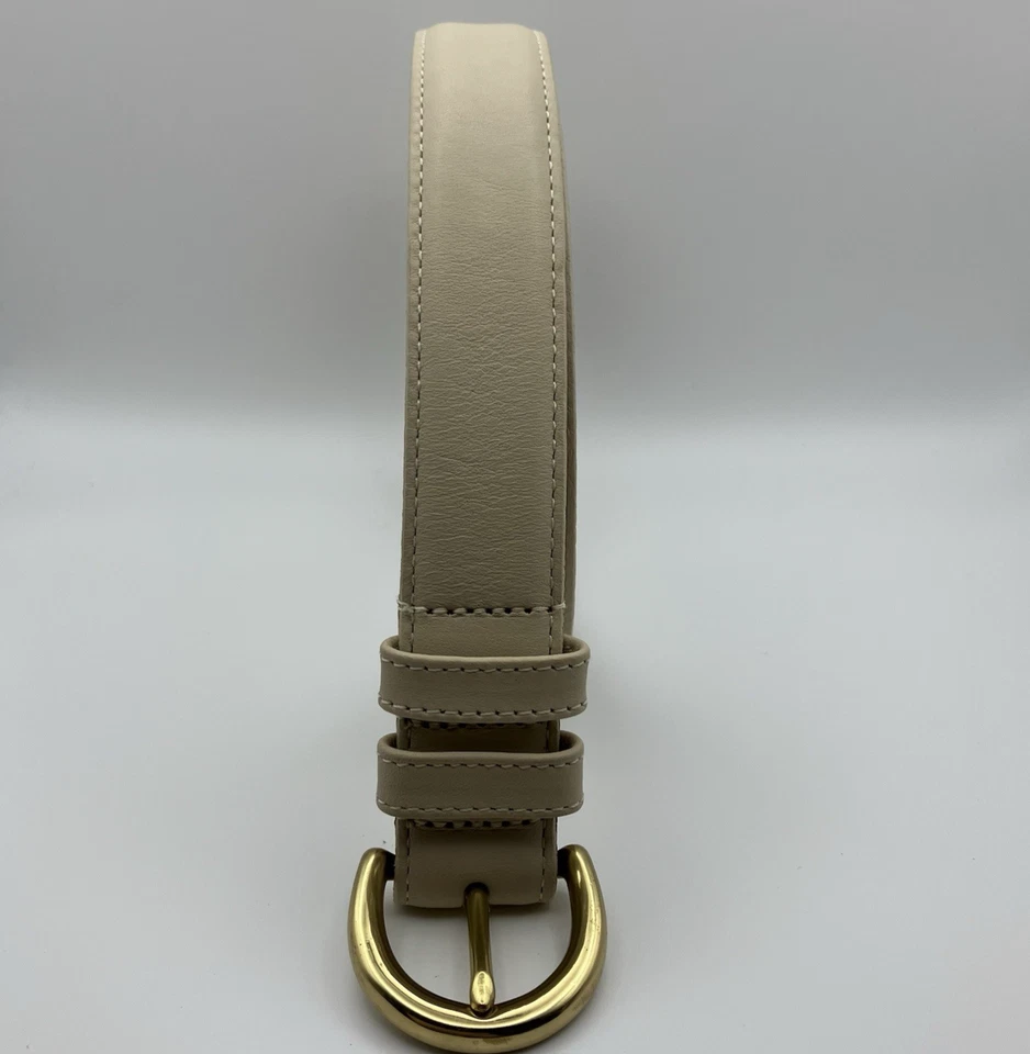 Cinturón Coach para mujer - cuero y latón macizo hueso blanco 26-27" (1 pulgada de ancho) Foto 4 de 4