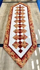 Handmade Quilted Reversible Patchwork Table Runner 52 x16 1/4 /autumn style