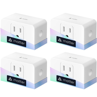 Matter Smart Plug, Energy Monitoring Smart Outlet, Wi-Fi Plug Work with Alexa, A