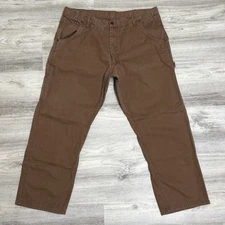 Key Pants Mens 40x30 Brown Relax FIt Dungarees Duck Carpenter Trucker