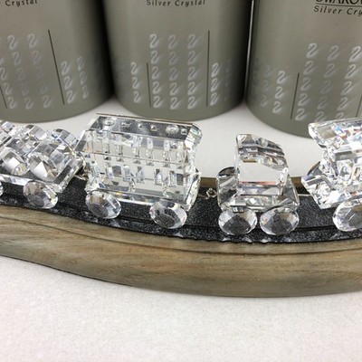 Swarovski Silver Crystal Train Set & Track Display Locomotive