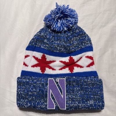 Northwestern Wildcats Chicago Flag Knit Pom Hat