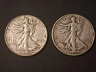 Lot (2) 1939-P & 45-P Walking Liberty Half Dollar Coins