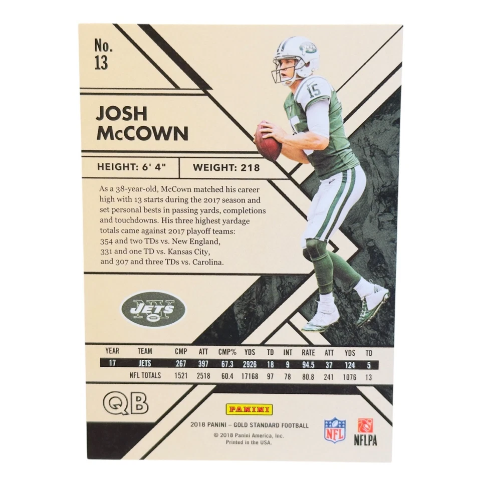 Panini Gold Standard 2018 Josh Mccown #13 Rose Gold Parallel #07/25 Foto 3 de 3