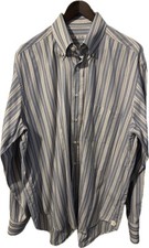 LORO PIANA Blue Mix Striped OCBD Cotton Dress Shirt 18 17 /45 EUC 795