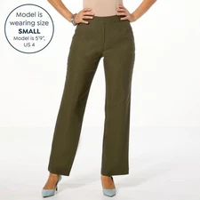 Antthony Design Originals Modern Essential Straight Leg Pull-On Pants Olive XS N