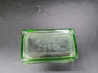 URANIUM Depression Glass BUTTER COVER Lid  6" x 3.5" x 2" VTG Green