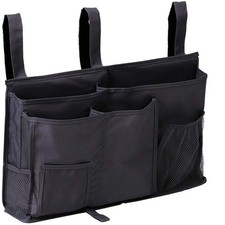 1 PCS Black Bedside Caddy Storage Hanging Organizer Bag Bunk Baby Dorm Bed