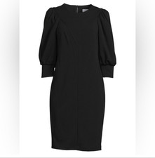 Calvin Klein puff sleeve sheath dress black size 2