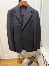 BRAND NEW 38R Dino Filarte Charcoal Grey worsted wool suit Horn buttons