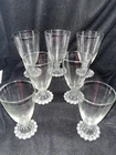 Set of 7 Vintage Anchor Hocking Boopie Berwick Clear Water Glasses 5 1/2” Tall