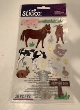 Sticko stickers Farm friends , cow, pig, horse New 