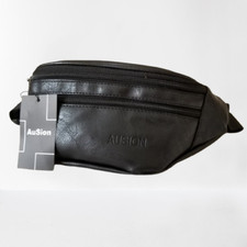 NWT Black Faux Leather Belt Bag/Fanny Pack with Adjustable Strap