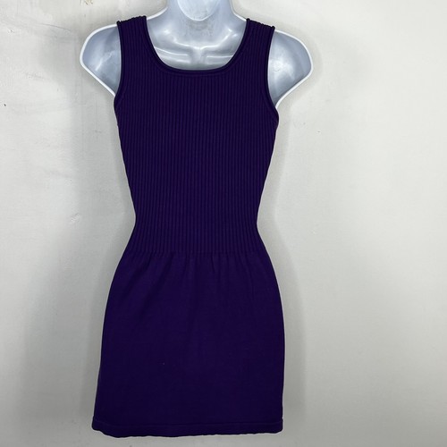 Kenar Womens Tank Dress Sz M Purple Sleeveless Knee Length Ribbed Scoop Neck - Picture 10 of 11