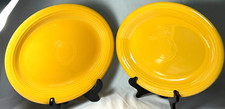 2 VINTAGE 1936-69 FIESTA YELLOW OVAL PLATTER 1 MINT CONDITION -FREE SHIP