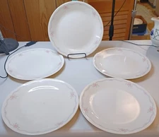 SET (5) Corelle ENGLISH BREAKFAST 10.25" Dinner Plates Sandstone Beige Pink Blue