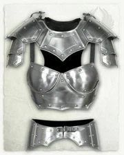 Halloween  Medieval Greek Knight Queen Lady Half Body Armor Suit Costume