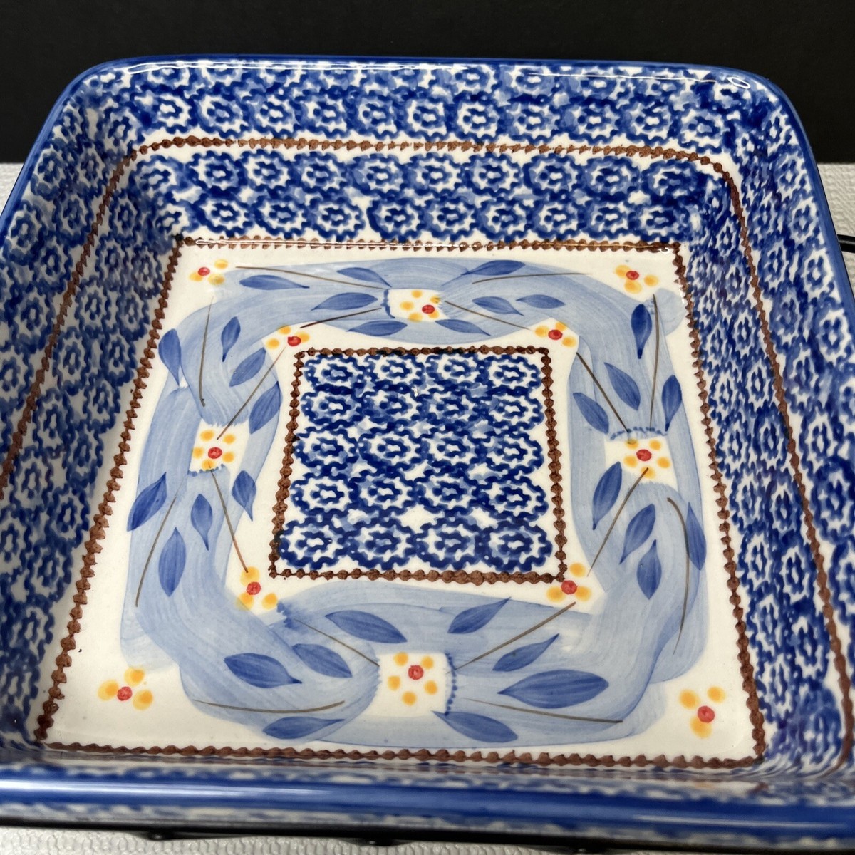Temptations by Tara Old World Blue 2qt Square Baking Dish