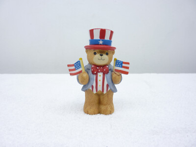 VINTAGE ! 1985 ! Enesco by Lucy Rigg '' Onkel Sam ''  ca. 9,5 cm  -  America Teddy