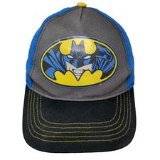 Batman Boy's Snapback Hat Gray Blue OSFM Graphic Batman Logo 100 Cotton