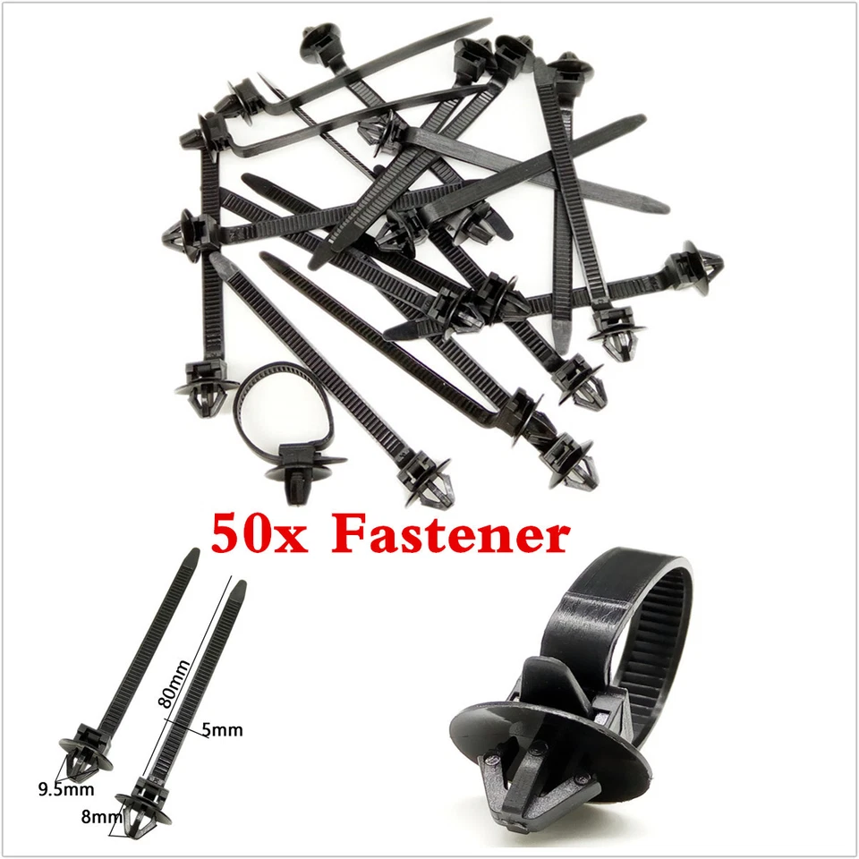 Nylon 50Pcs Bundled Wire Band/ Tie Wrap Fastener Clips For Car Loom Hose Clamps — 第 2/4 张图片