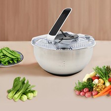Stainless Steel Salad Spinner Kitchen Vegetable Lettuce Spinner Fruits Washer