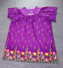 Vintage Anthony Richards House Dress Purple 4X Nightgown Floral Pockets Muumuu