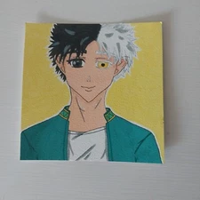 6x6 Inch Acrylic Painting Impressionism Anime Art Title Windbreaker Sakura A1