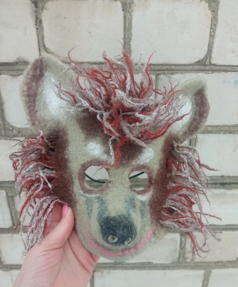 Máscara de erizo de fieltro de lujo para niños adolescentes. Máscara Therian. Prendas para la cabeza. Máscara de carnaval de erizo Foto 4 de 4