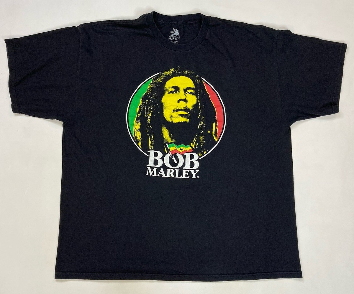 【ZION】 BOB MARLEY ボブマーリー Tシャツ USA製 (XL) Zion Rootswear Bob Marley Graphic T-shirt Men XXL Black