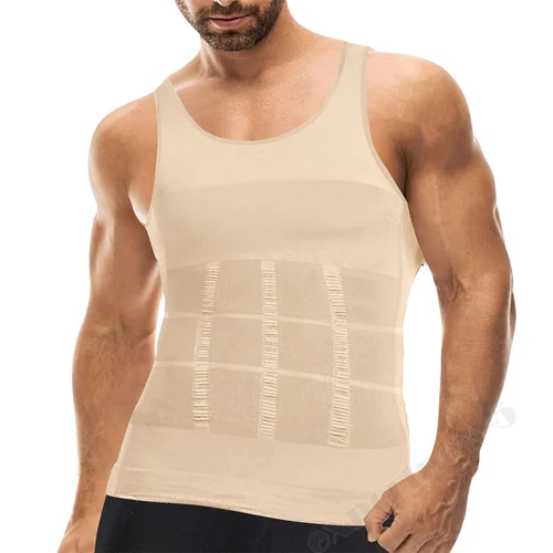 Men Body Shaper Slimming Tummy Control Vest Compression Tank Top Shapewear Shirt - Picture 18 of 23