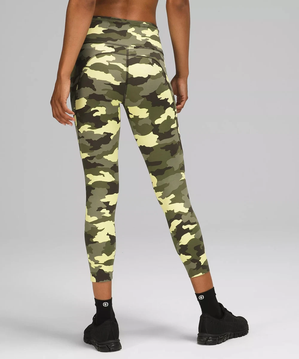 Lululemon Women's Fast Free High Rise Cropped 23/25 Tight Legging Pants -  Camo