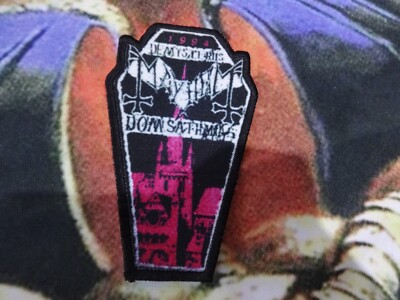 Mayhem Coffin Shape Patch Black Metal Morbid Dead Zyklon