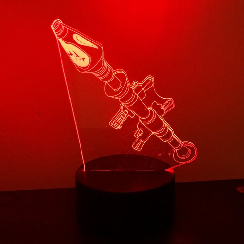 FN ROCKET LAUNCHER SKIN 3D Acrylic LED 7 Colour Night Light Touch Lamp - 第 3/8 張圖片