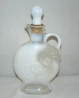 Vintage 1957 Jim Beam Empty Liquor Decanter Collector Milk Glass Cork Top