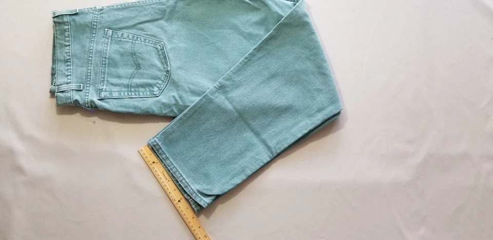 Jean de mezclilla de algodón suelto 545 vintage hecho en Estados Unidos LEVI STRAUSS para hombre - 38x34 azul verde Foto 2 de 4