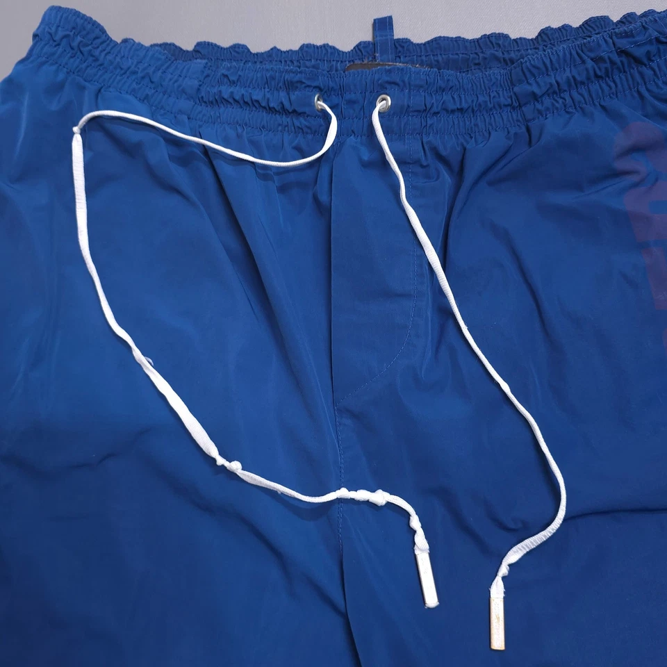 Dsquared2 Shorts mens size M blue logo print Swim Trunks lined drawstring beach - Image 4 of 4