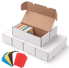 6 Pack Trading Card Storage Box,Cardboard Sports Game Card Storage Collector Box